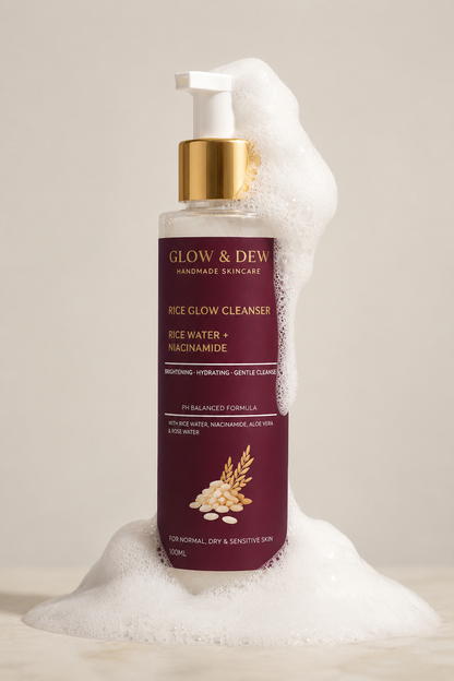 Rice Glow Cleanser – Rice Water & Niacinamide Face Wash for Glowing Skin | Glow & Dew