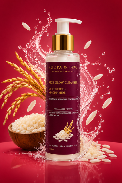 Rice Glow Cleanser – Rice Water & Niacinamide Face Wash for Glowing Skin | Glow & Dew
