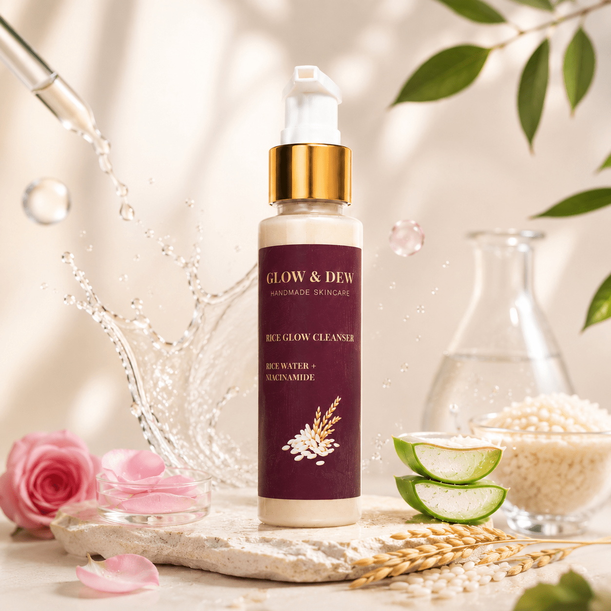 Rice Glow Cleanser Facewash | Glow&Dew - Natural Organic Face Wash | Glow&Dew Pakistan